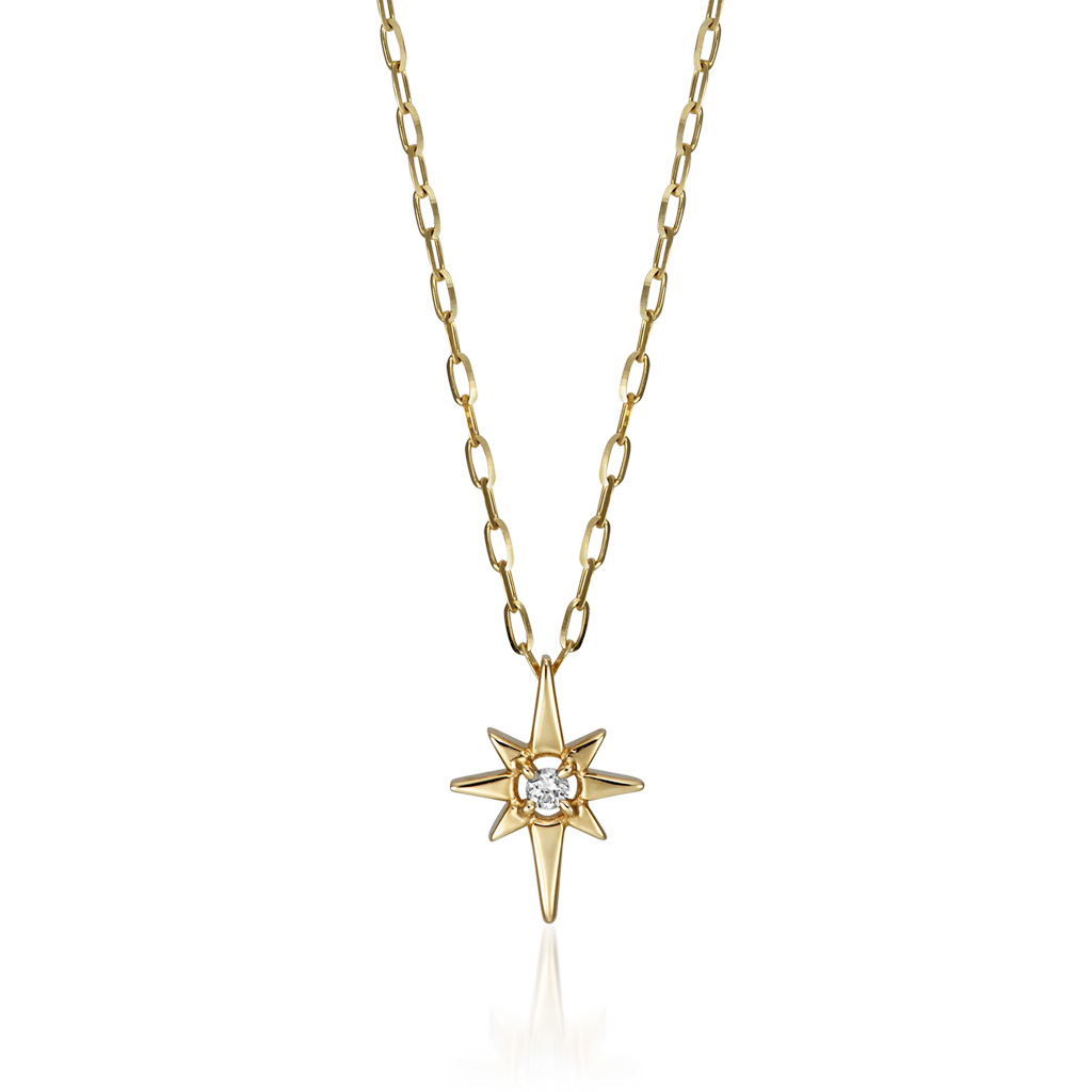 K10 ネックレス DIAMOND CROSSING STAR NECKLACE