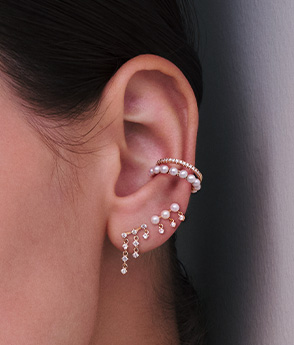14kgf pale pinkカラーオパール・パーキマーピアス/イヤリング