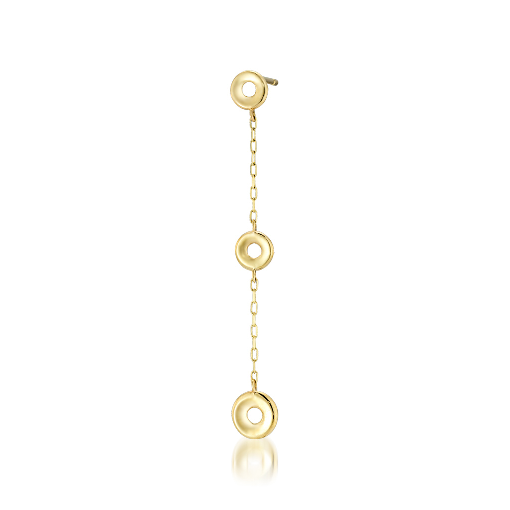 K10ピアス PUFFED CIRCLE CHAIN PIERCED EARRING