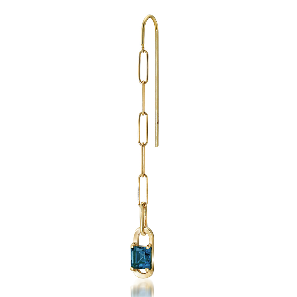 K10ピアス BLUE TOPAZ COLOR LINKS