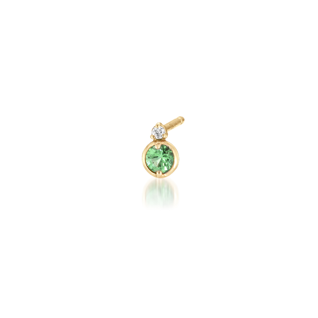 K10ピアス GREEN GARNET TINY PIERCED EARRING
