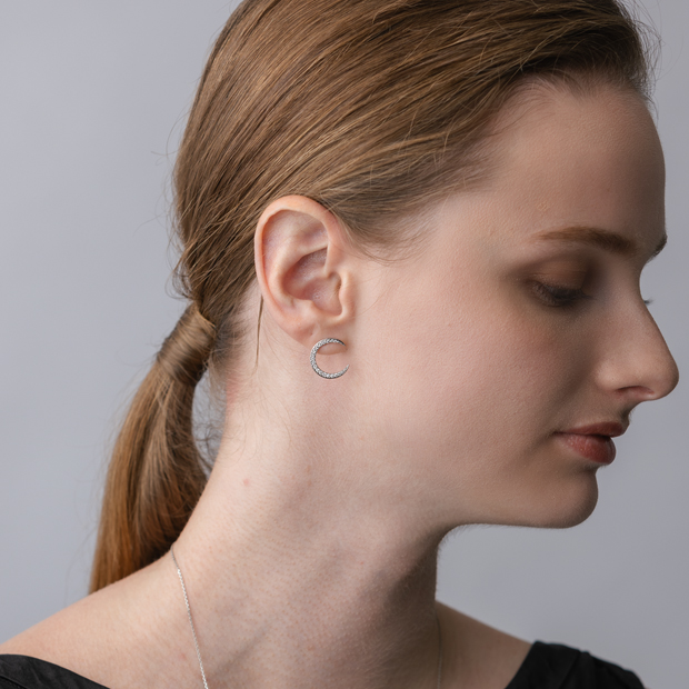 スタージュエリー K18DIAMOND MOON PIERCED EARRING DIAMOND MOON PIERCED EARRING(片耳用)(2ZP1582)K18 ピアス