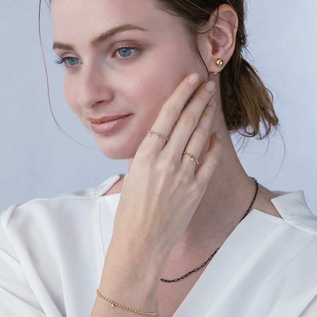 DIAMOND BALL CHAIN RING(2JR0624)K10 リング｜スタージュエリー公式