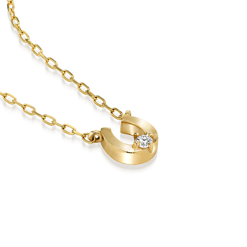 DIAMOND SKINNY NECKLACE(HORSESHOE)(2JN1158)K10 ネックレス｜スター