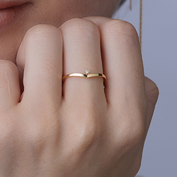 DIAMOND SKINNY RING(WISH BONE)(2JR0635)K10リング｜スタージュエリー