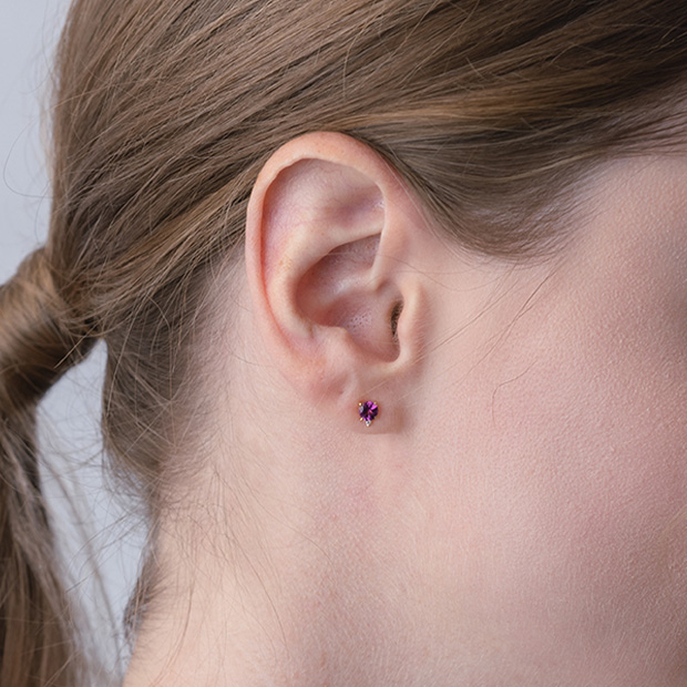 K18　ピアス PURPLE GARNET PIERCED EARRINGS(2ZP1664)K18 ピアス｜スター