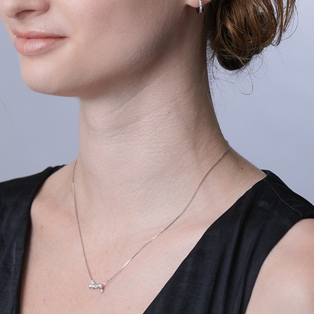 Tiffany & Co. PT950 ボウ ネックレス ラージサイズ