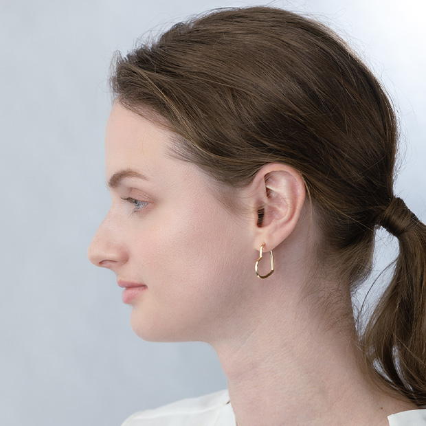 HEART CLICK HOOP PIERCED EARRING(LL/片耳用)(2JP1060)K10 ピアス