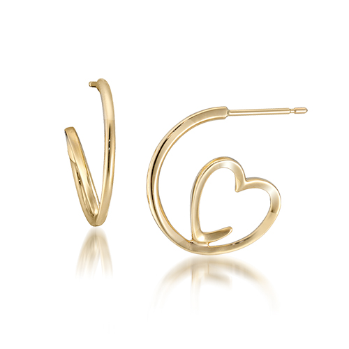HEART SPIRAL HOOP PIERCED EARRINGS(2JP0992)K10 ピアス