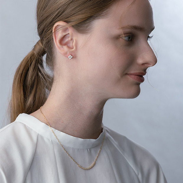 BRIGHTEST STAR DIAMOND PIERCED EARRINGS(L)(1ZP0923)K18