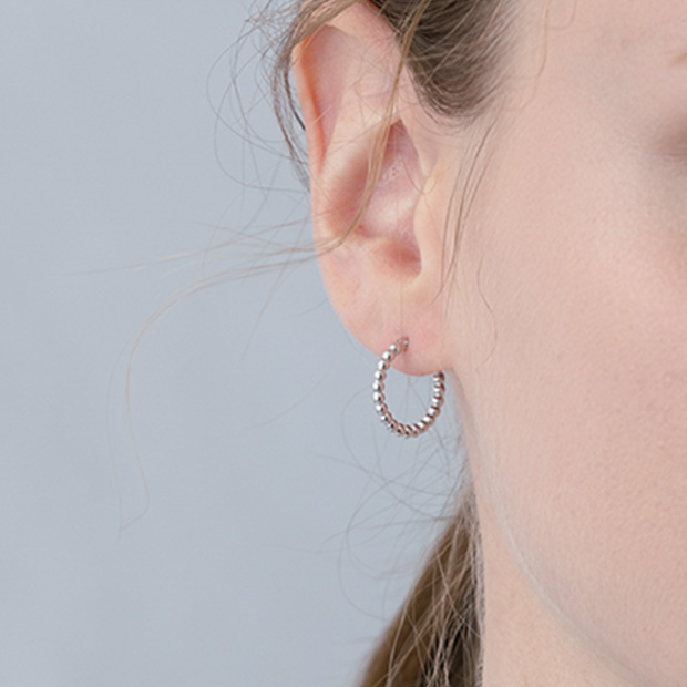 BALL HOOP PIERCED EARRING(1.5cm/片耳用)(2JP1044)K10 ピアス｜スター