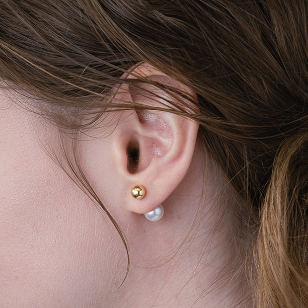 BALL & BALL PIERCED EARRING(片耳用)(2GP0937)K18 ピアス