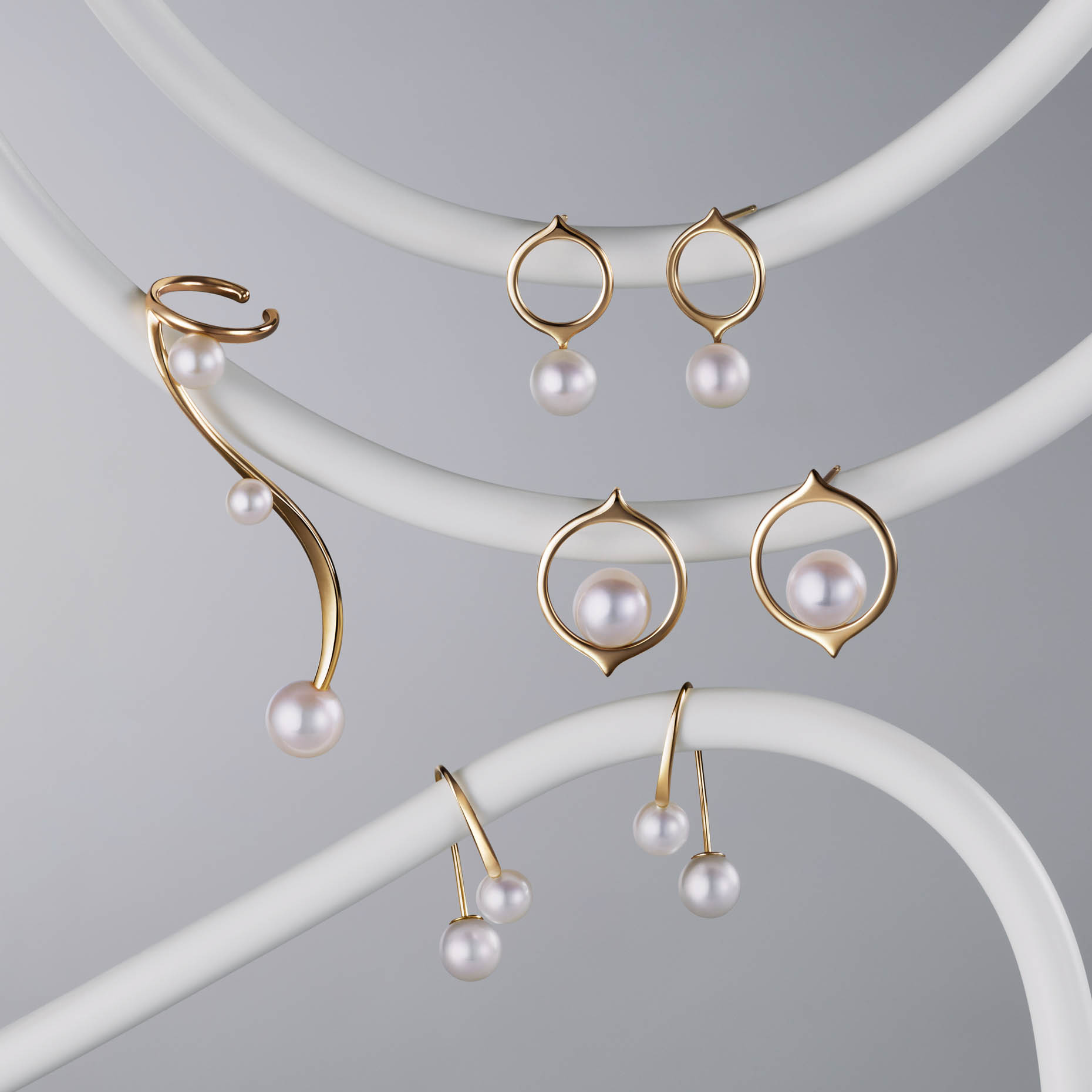 FUTURITY PEARL PIERCE＆EAR CUFF(2JP1127)K10 ピアス/イヤーカフ