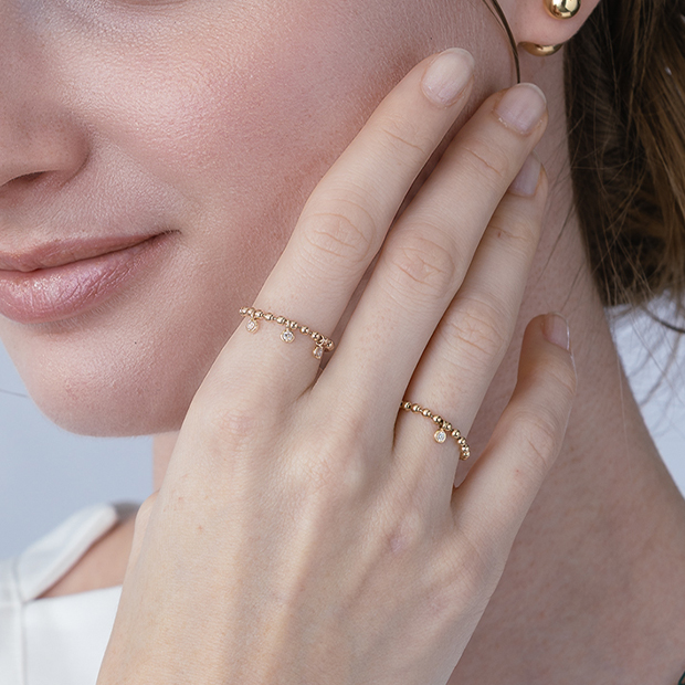 DIAMOND BALL CHAIN RING(2JR0624)K10 リング｜スタージュエリー公式