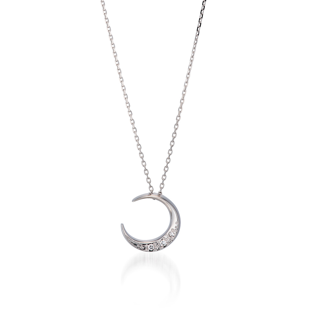 K10価格K10 ネックレス DIAMOND MOON NECKLACE