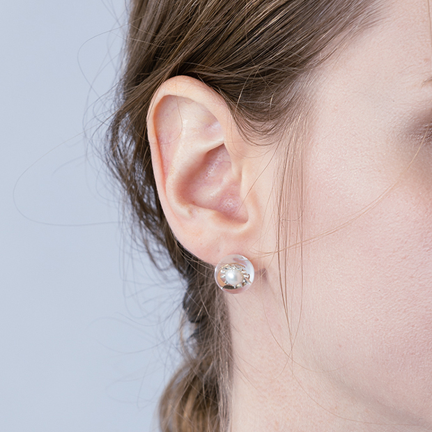 CLEAR CELESTIAL PIERCED EARRINGS(2SP0911)SV925/K10 ピアス