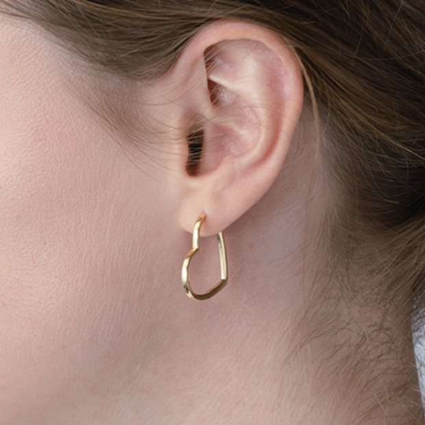 HEART CLICK HOOP PIERCED EARRING(LL/片耳用)(2JP1060)K10 ピアス