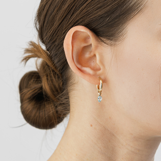 HOOP EARRING CHARM TOPAZ (片耳用)(2JC0146)K10 ピアスチャーム