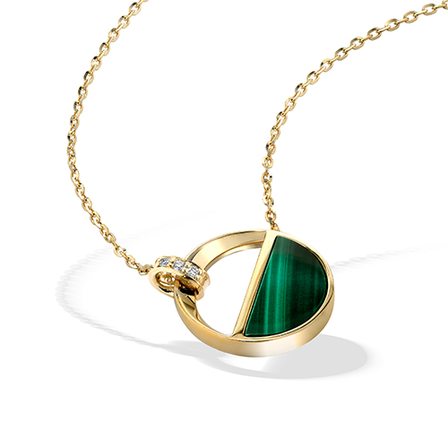 WAXING MOON MALACHITE NECKLACE(1ZN1148)K18 ネックレス