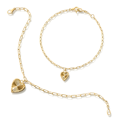 ETCHED HEART BRACELET(2JU0387)K10 ブレスレット｜スタージュエリー