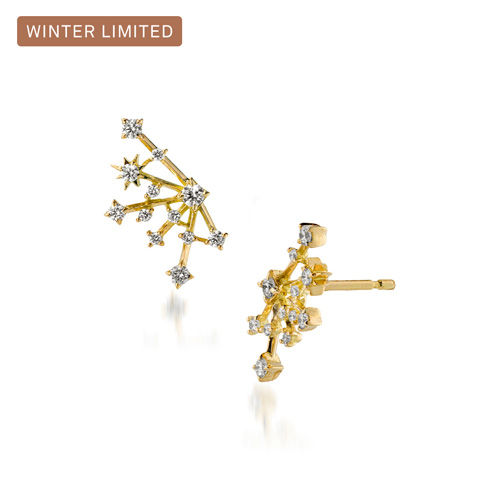 Winter限定】STARLIGHT CLUSTER PIERCED EARRINGS(1ZP0972)K18 ピアス