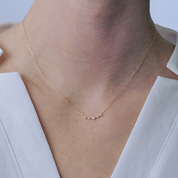 WHITE SAPPHIRE NECKLACE(2JN1168)K10 ネックレス ギフトボックス