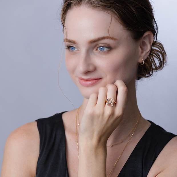 DIAMOND CLICK HOOP PIERCED EARRING(片耳用)(2ZP1585)K18