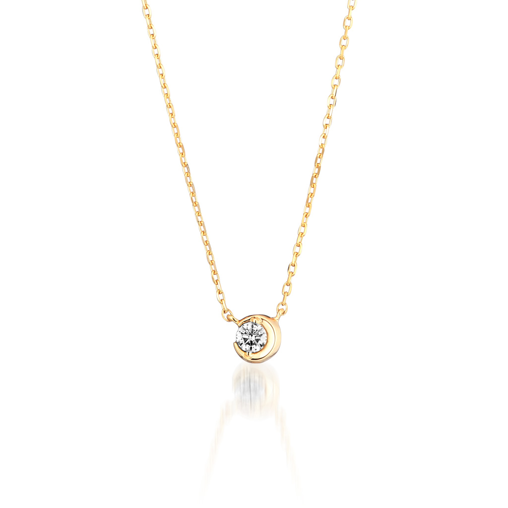 ネックレスMOON SETTING DIAMOND NECKLACE 0.04ct(2ZN1605)｜スター ...