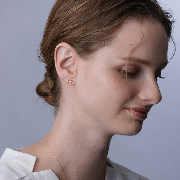 【最終値下げ】STAR JEWELRY ピアス K10 MOON＆SUN MOON & SUN PIERCED EARRINGS(2JP0777)K10 ピアス｜スター
