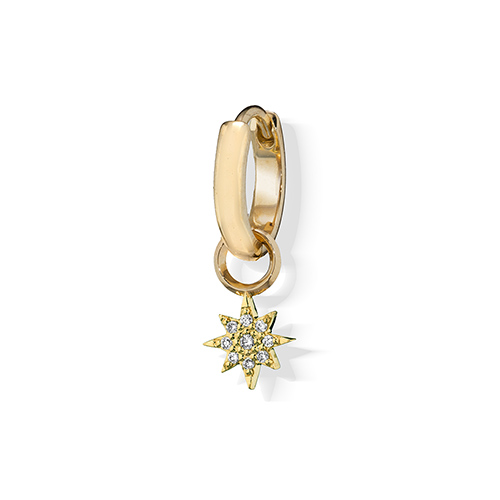 Ｋ１８ＹＧ　ミオ イターリア　ツイストデザインチャーム HOOP EARRING CHARM CROSSING STAR(2ZC1044)K18 ピアスチャーム