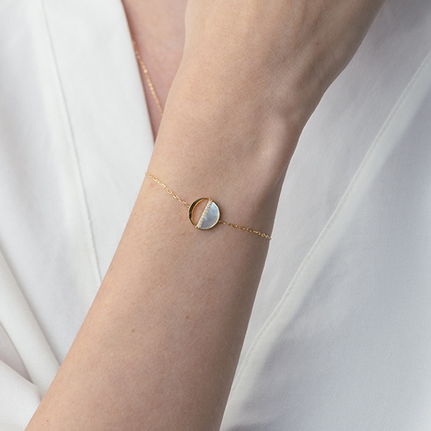 WAXING MOON MOTHER OF PEARL BRACELET(1ZU0486)K18 ブレスレット