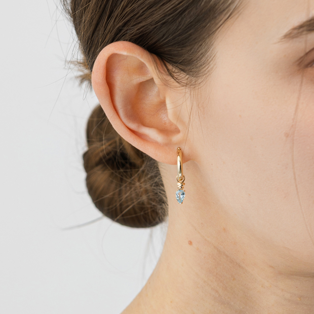 HOOP EARRING CHARM TOPAZ (片耳用)(2JC0146)K10 ピアスチャーム