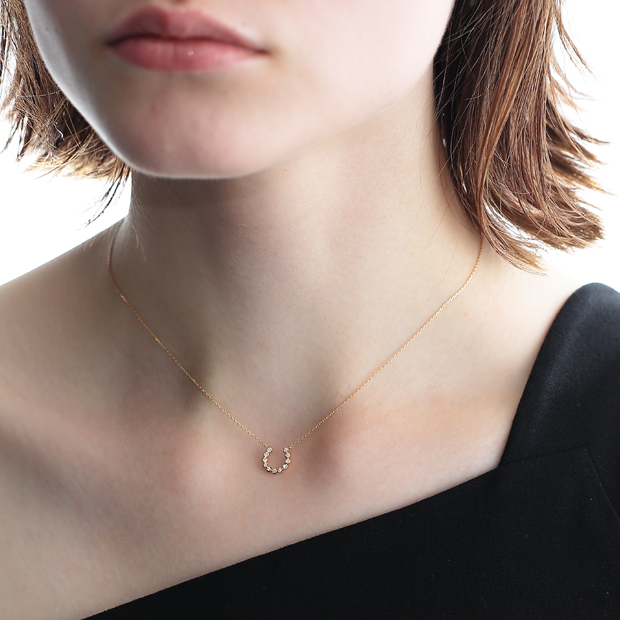 DIAMOND HORSESHOE NECKLACE(2ZN7016)STAR JEWELRY GIRL (スター
