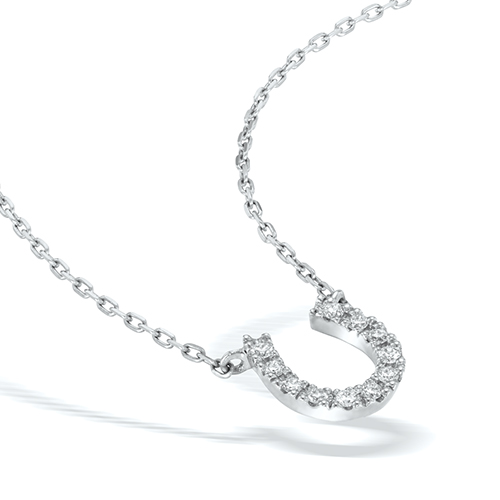 OUTERSUNSET 【WHITE GLD/DIAMOND】Uネックレス DIAMOND HORSESHOE NECKLACE(2XN0456)Pt950 ネックレス｜スター
