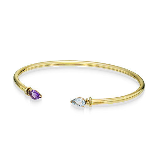 FLEX BANGLE (アメシスト＆ブルートパーズ)(2JU0392)K10 バングル