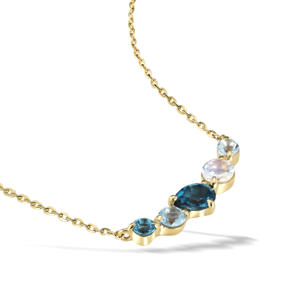 ネックレスBLUE TOPAZ/BLUE MOONSTONE NECKLACE(2JN0976)｜スター 