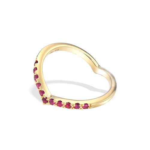 RUBY HEART PINKIE RING(2ZR1597)K18 ピンキーリング｜スター