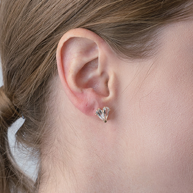 REFLECTION HEART PIERCED EARRING(片耳用)(2JP1070)K10 ピアス