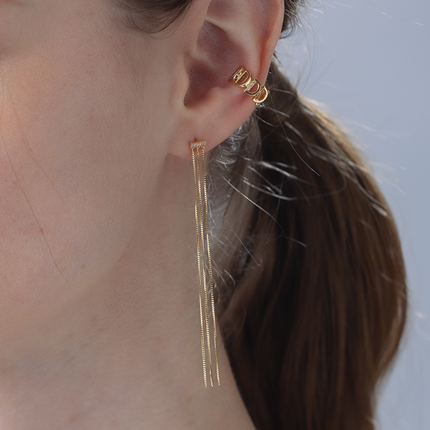 HALF MOON EAR CUFF(片耳用)(2ZE0314)K18 イヤーカフ｜スター