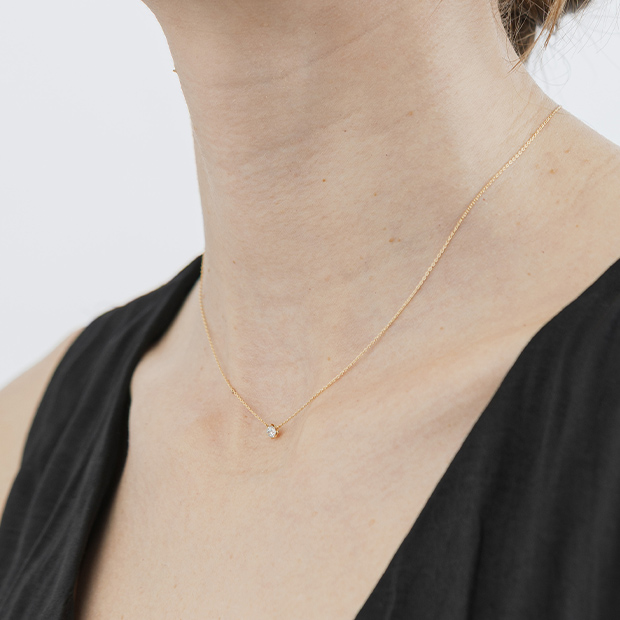STREAM SETTING NECKLACE 0.15ct(1ZN1174)K18 ネックレス｜スター