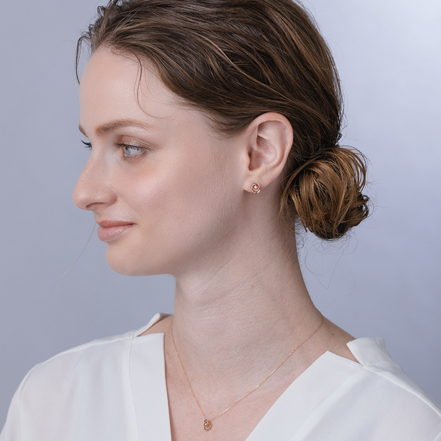 【美品】K18ローズゴールド ダイヤモンド ピアス Two Universe TWO UNIVERSE DIAMOND PIERCED EARRINGS(2ZP1466)K18 ピアス