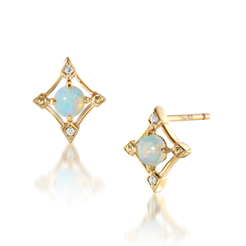 ピアス DIAMOND & OPAL PIERCED EARRINGS(2JP0819)｜スタージュエリー