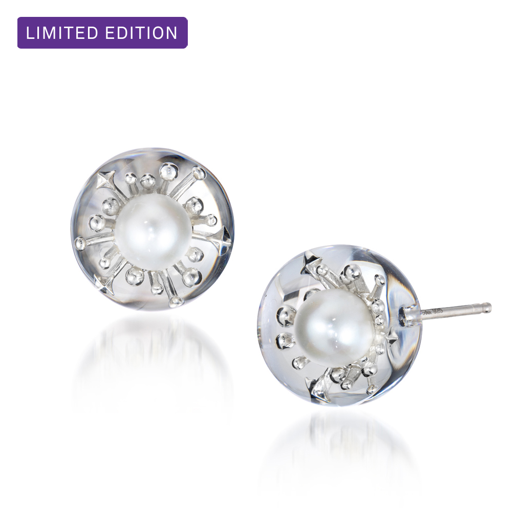 Lame Hoop & Pearl Catch ピアス Lame Hoop & Pearl Catch ピアス