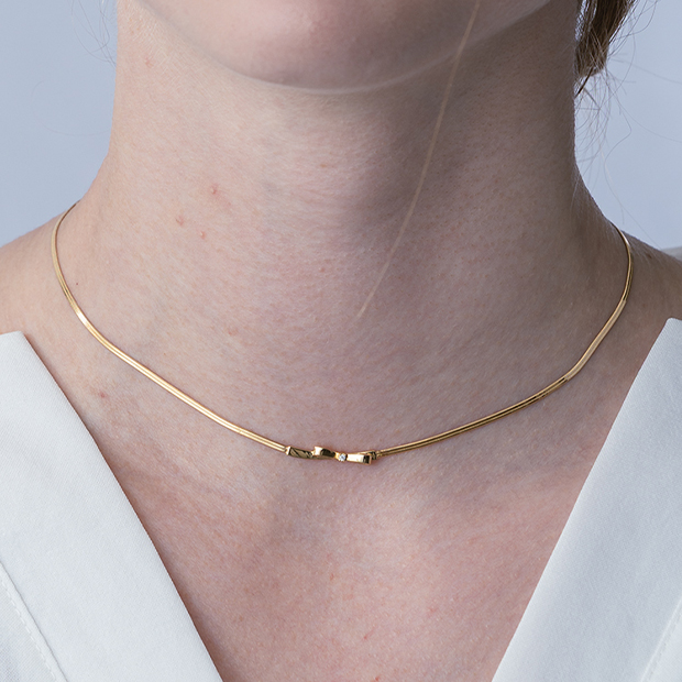 DIAMOND BOW NECKLACE(1ZN1158)K18 ネックレス｜スター
