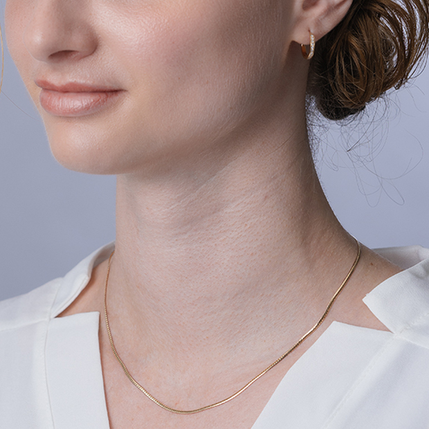 ROUND HERRINGBONE CHAIN 42cm(2JK0241)K10 チェイン｜スター