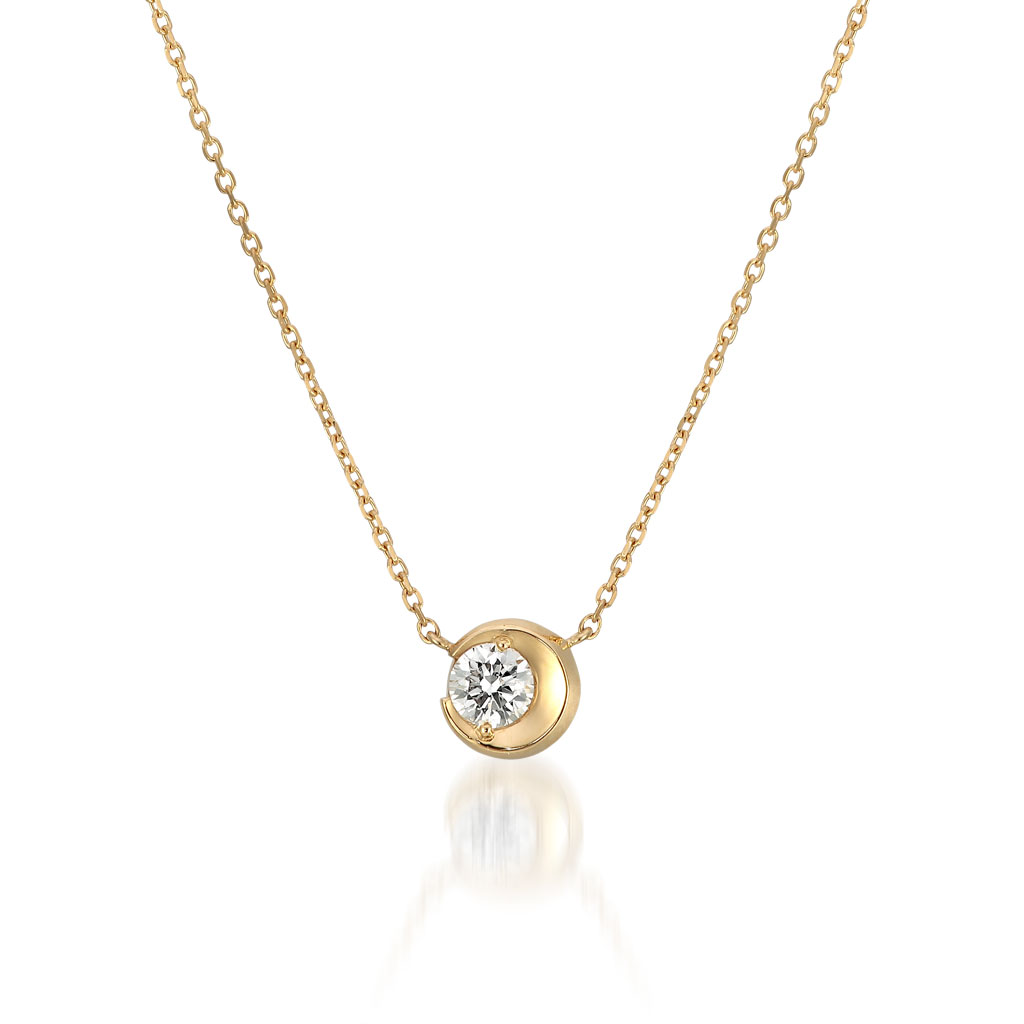 ネックレスMOON SETTING DIAMOND NECKLACE 0.17ct(1ZN0925)｜スター ...