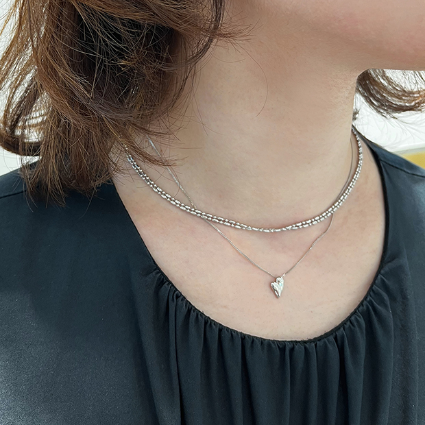 【美品】STAR JEWELRY　スタージュエリー　シルバーネックレス　18金