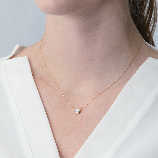 PRINCESS CUT DIAMOND NECKLACE(2ZN2466)K18 ネックレス｜スター