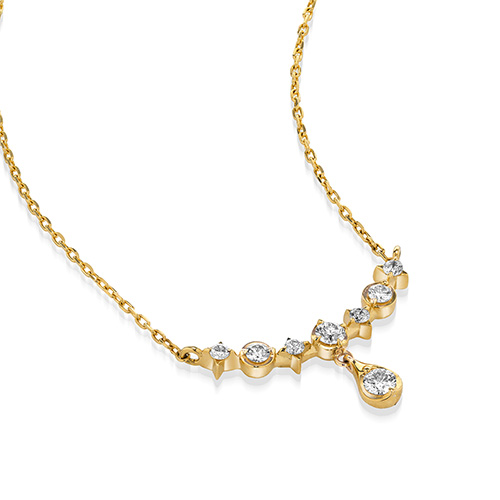STAR JEWELRY K18 0.04ct イエローゴールド　ネックレス MOON SETTING DIAMOND NECKLACE 0.04ct(2ZN2062)K18 ネックレス
