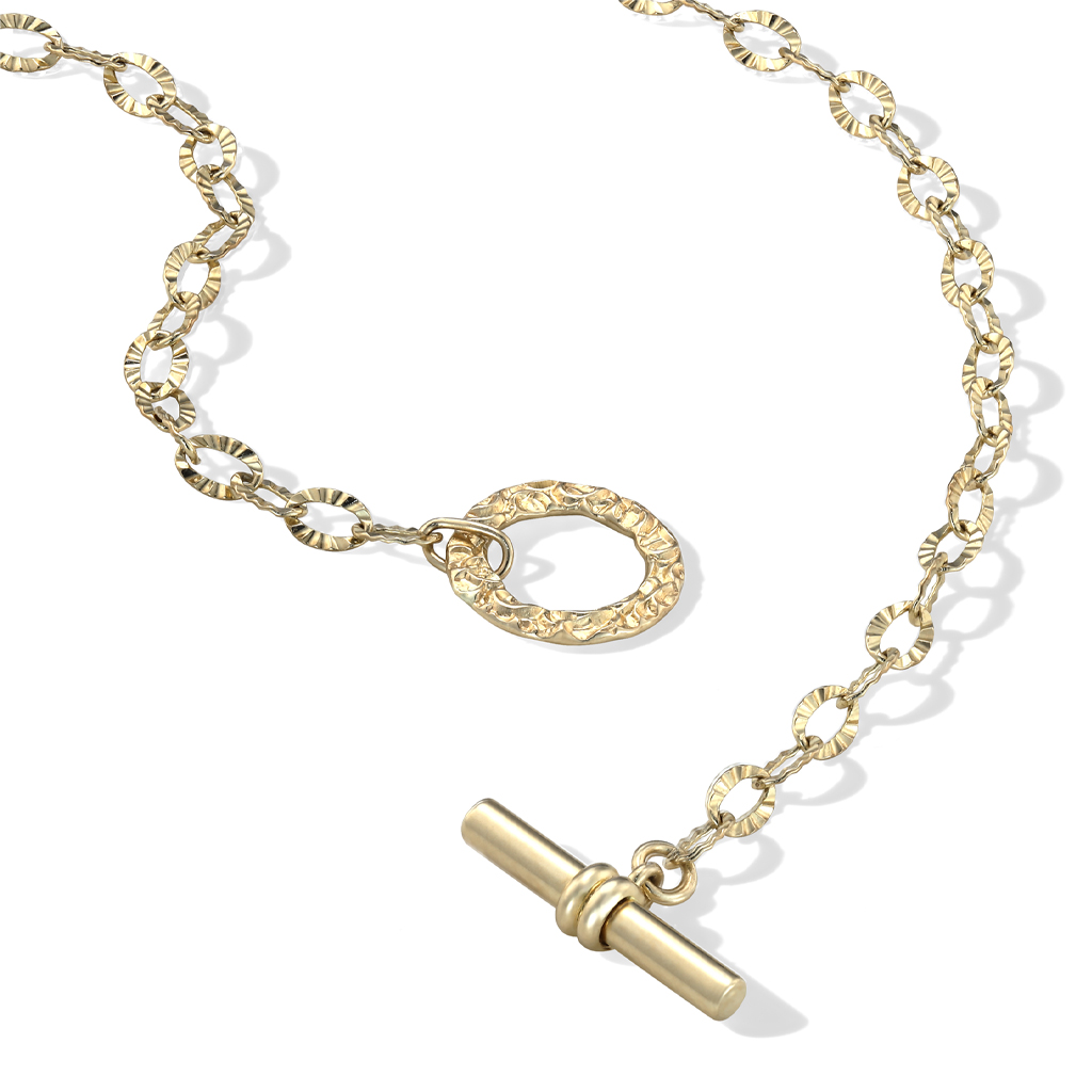 ネックレスTEXTURED PLATE CHAIN(2JN7403)STAR JEWELRY GIRL (スター